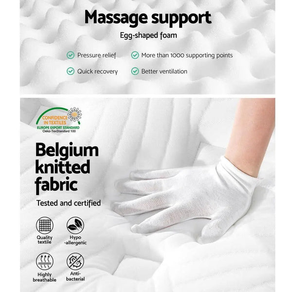 Giselle Bedding Franky Euro Top Cool Gel Pocket Spring Mattress 34cm Thick King Giselle