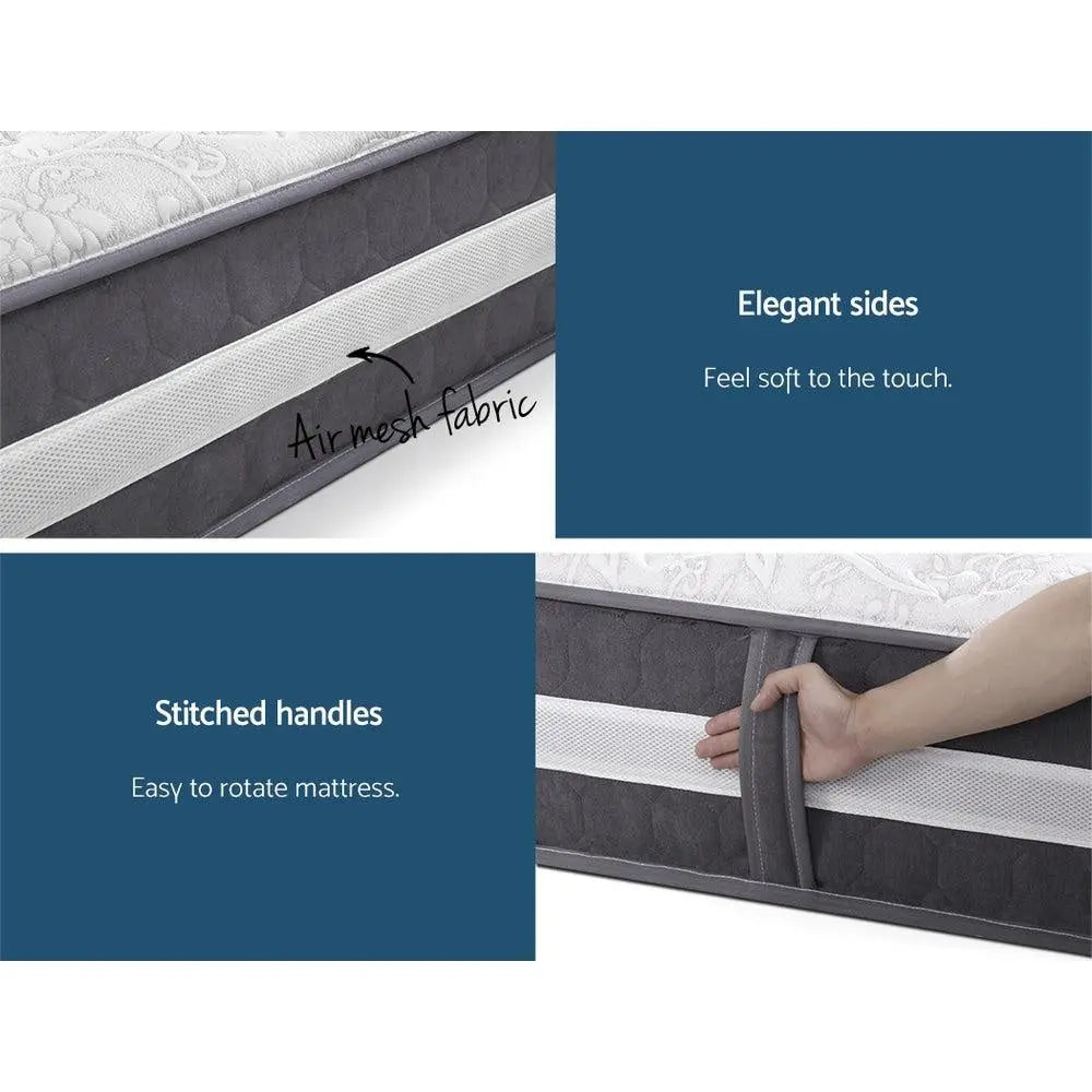Giselle Bedding Lotus Tight Top Pocket Spring Mattress 30cm Thick Queen Giselle