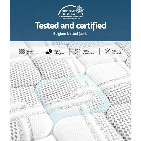 Giselle Bedding Luna Euro Top Cool Gel Pocket Spring Mattress 36cm Thick King Single Giselle