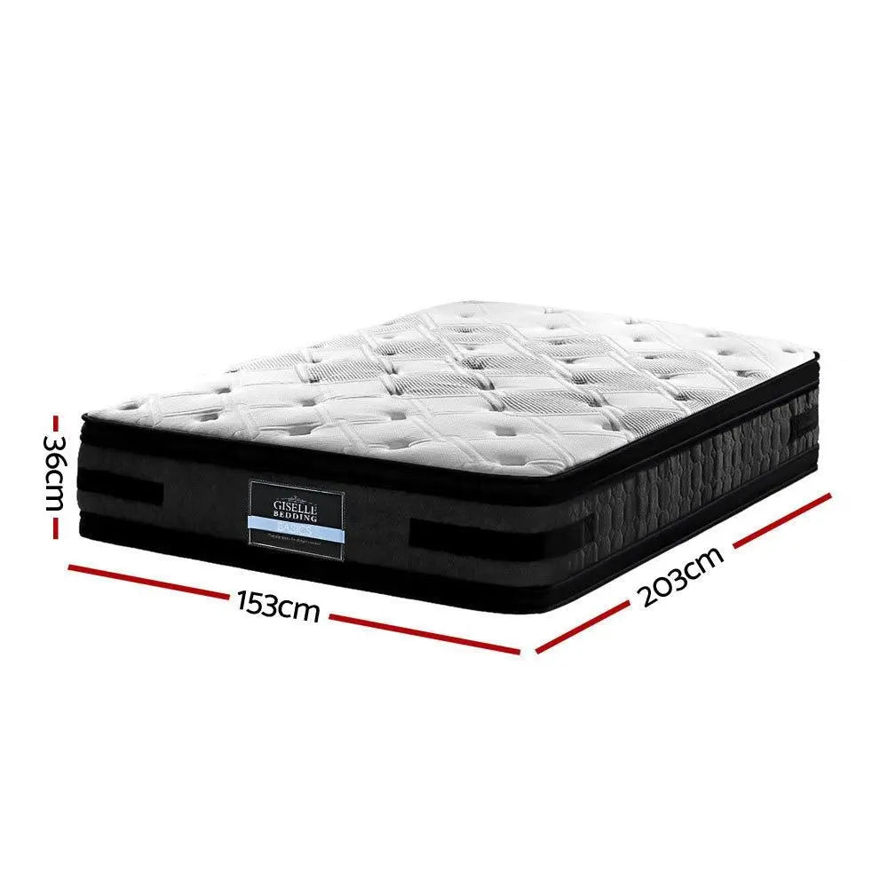 Giselle Bedding Luna Euro Top Cool Gel Pocket Spring Mattress 36cm Thick Queen Giselle