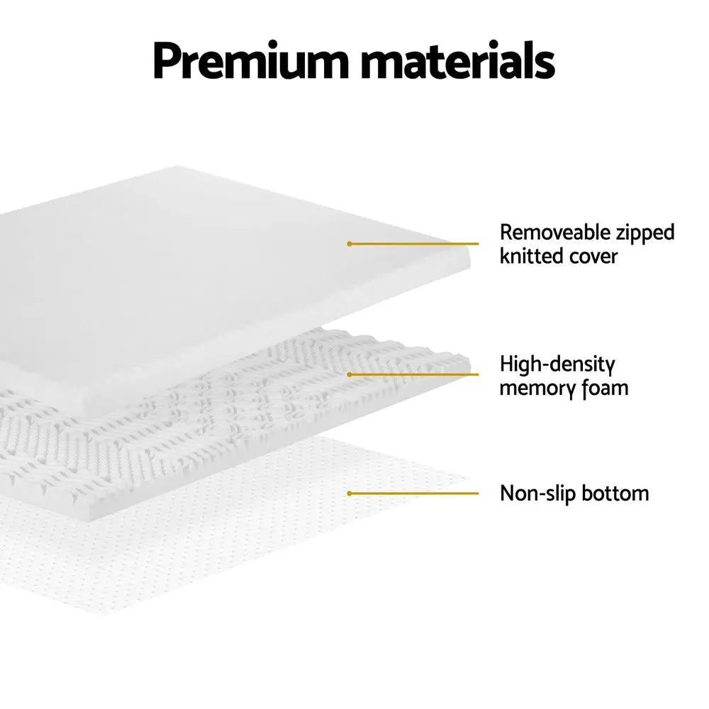Giselle Bedding Memory Foam Mattress Topper 7-Zone Airflow Pad 8cm Queen White from Deals499 at Deals499