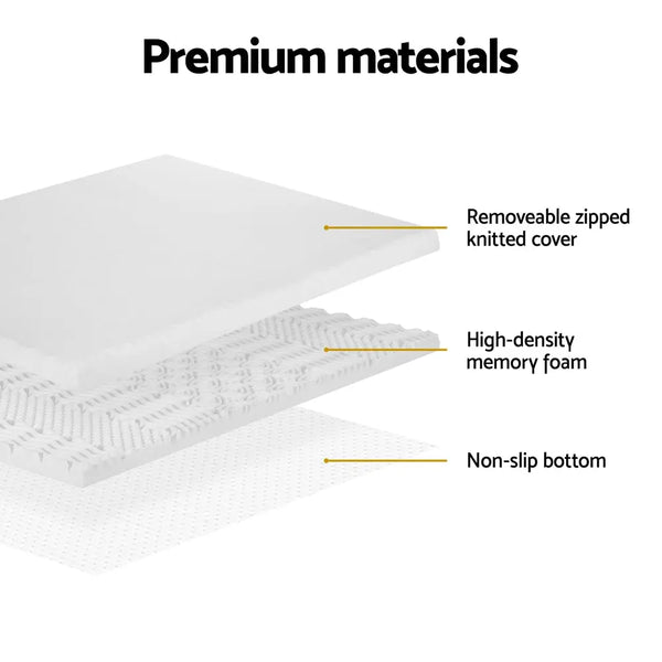 Giselle Bedding Memory Foam Mattress Topper 7-Zone Airflow Pad 8cm Queen White from Deals499 at Deals499