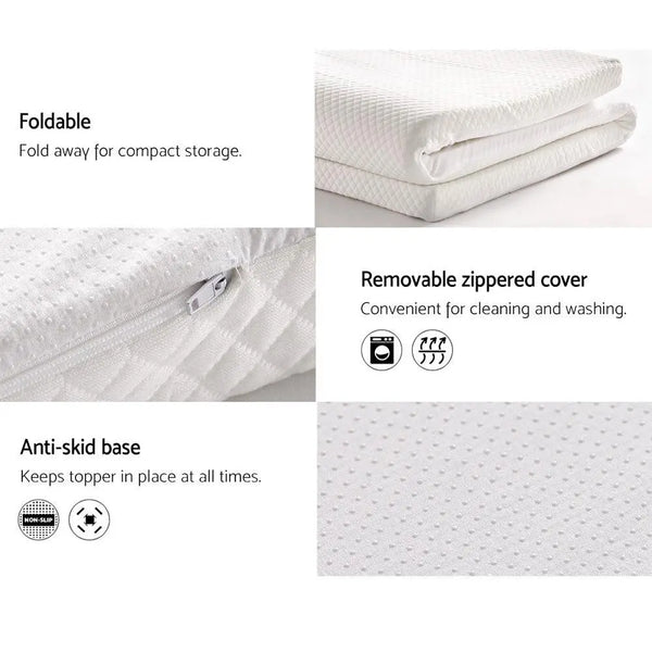 Giselle Bedding Memory Foam Mattress Topper w/Cover 8cm - Queen Giselle