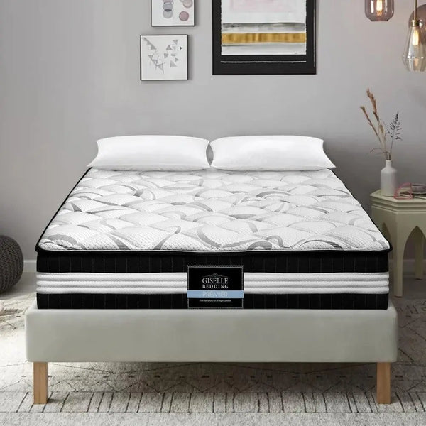 Giselle Bedding Mykonos Euro Top Pocket Spring Mattress 30cm Thick Double Giselle