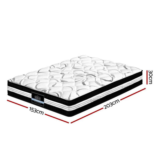 Giselle Bedding Mykonos Euro Top Pocket Spring Mattress 30cm Thick Queen Giselle