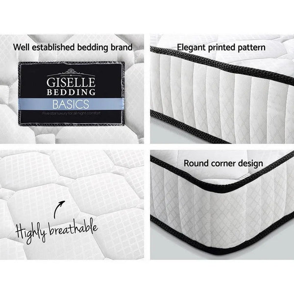 Giselle Bedding Peyton Pocket Spring Mattress 21cm Thick King Single Giselle