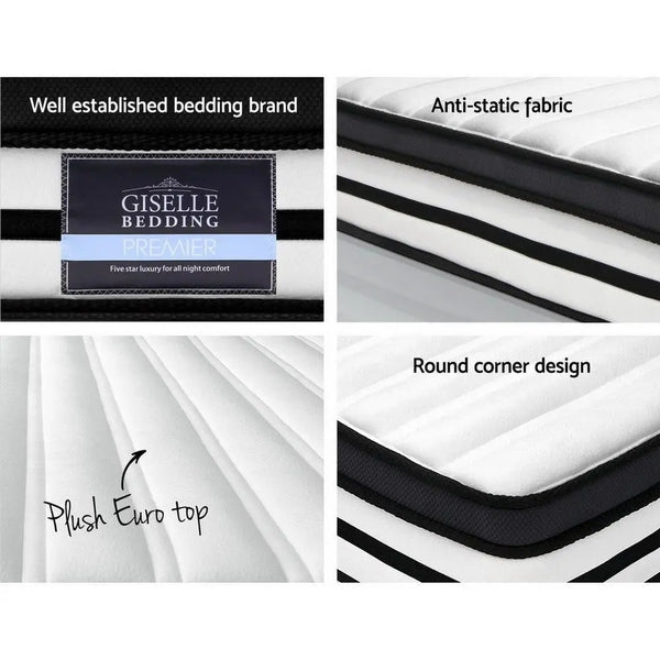 Giselle Bedding Rostock Euro Top Pocket Spring Mattress 27cm Thick Queen Giselle