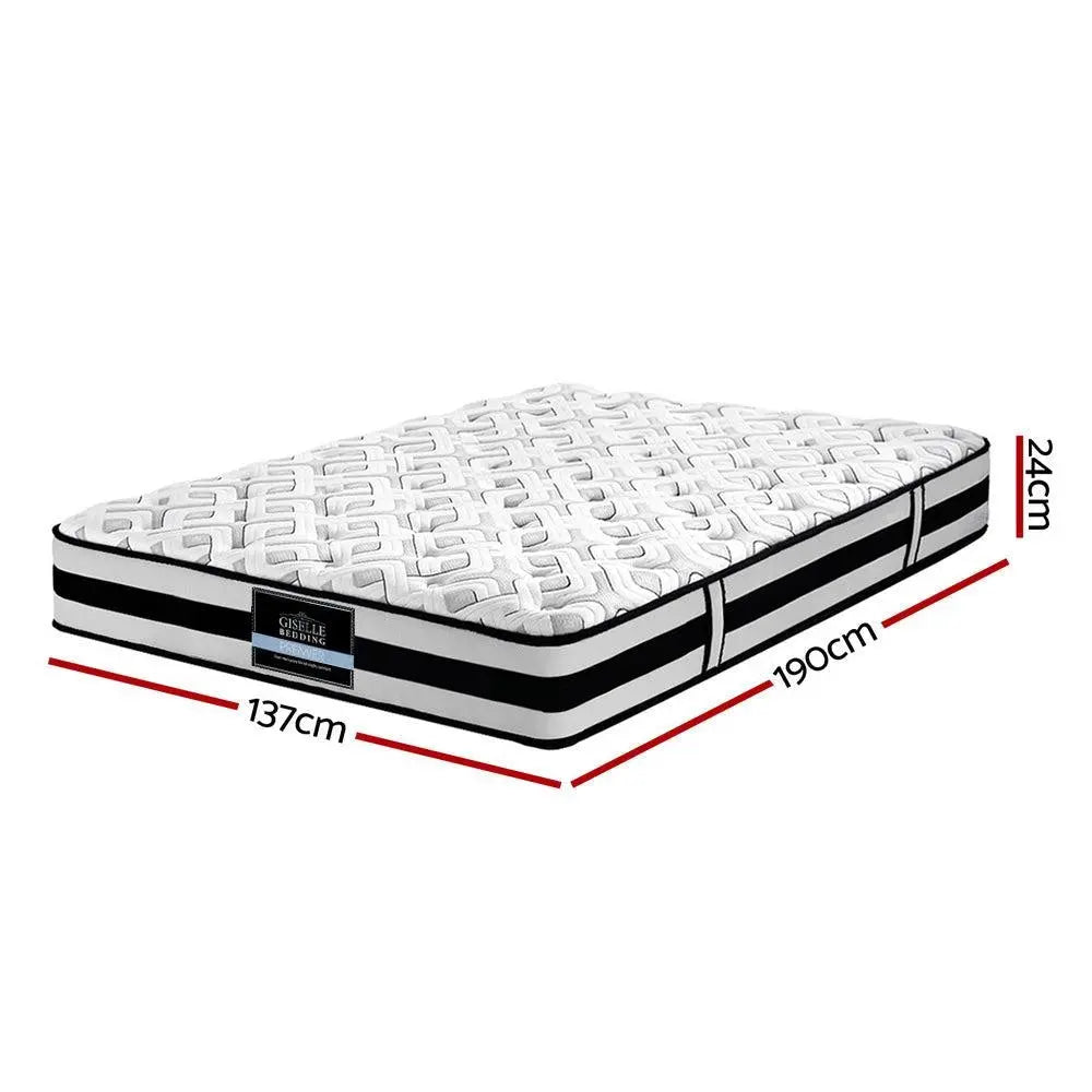 Giselle Bedding Rumba Tight Top Pocket Spring Mattress 24cm Thick Double Giselle