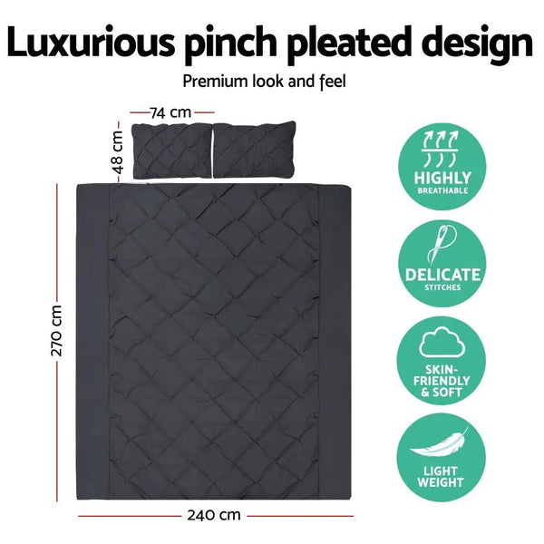 Giselle Bedding Super King Quilt Cover Set - Black Giselle