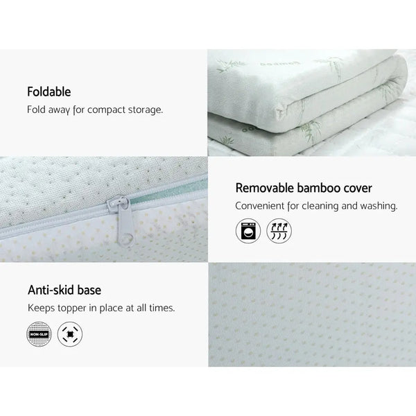 Giselle Cool Gel Memory Foam Topper Mattress Toppers w/ Bamboo Cover 5cm DOUBLE Deals499