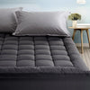 Giselle Queen Mattress Topper Pillowtop 1000GSM Charcoal Microfibre Bamboo Fibre Filling Protector Giselle
