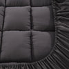 Giselle Single Mattress Topper Pillowtop 1000GSM Charcoal Microfibre Bamboo Fibre Filling Protector Giselle