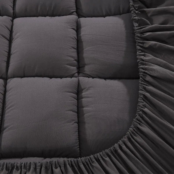 Giselle Single Mattress Topper Pillowtop 1000GSM Charcoal Microfibre Bamboo Fibre Filling Protector Giselle