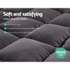 Giselle Single Mattress Topper Pillowtop 1000GSM Charcoal Microfibre Bamboo Fibre Filling Protector Giselle