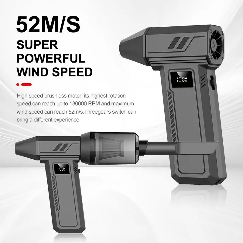Grey 100,000 Turn Compact Handheld Air Blower and Vacuum Cleaner with Dual Functionality from Deals499 at Deals499