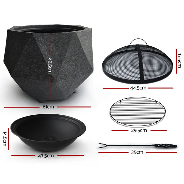 Grillz Outdoor Portable Fire Pit Bowl Wood Burning Patio Oven Heater Fireplace from Deals499 at Deals499