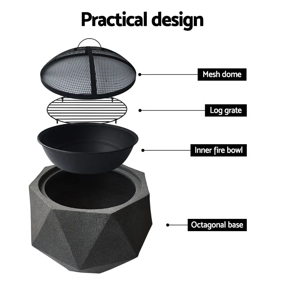Grillz Outdoor Portable Fire Pit Bowl Wood Burning Patio Oven Heater Fireplace from Deals499 at Deals499