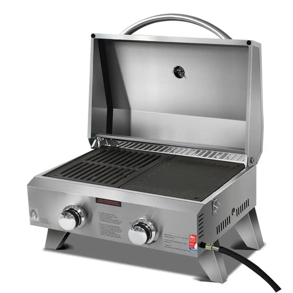 Grillz Portable Gas BBQ LPG Oven Camping Cooker Grill 2 Burners Stove Outdoor Deals499