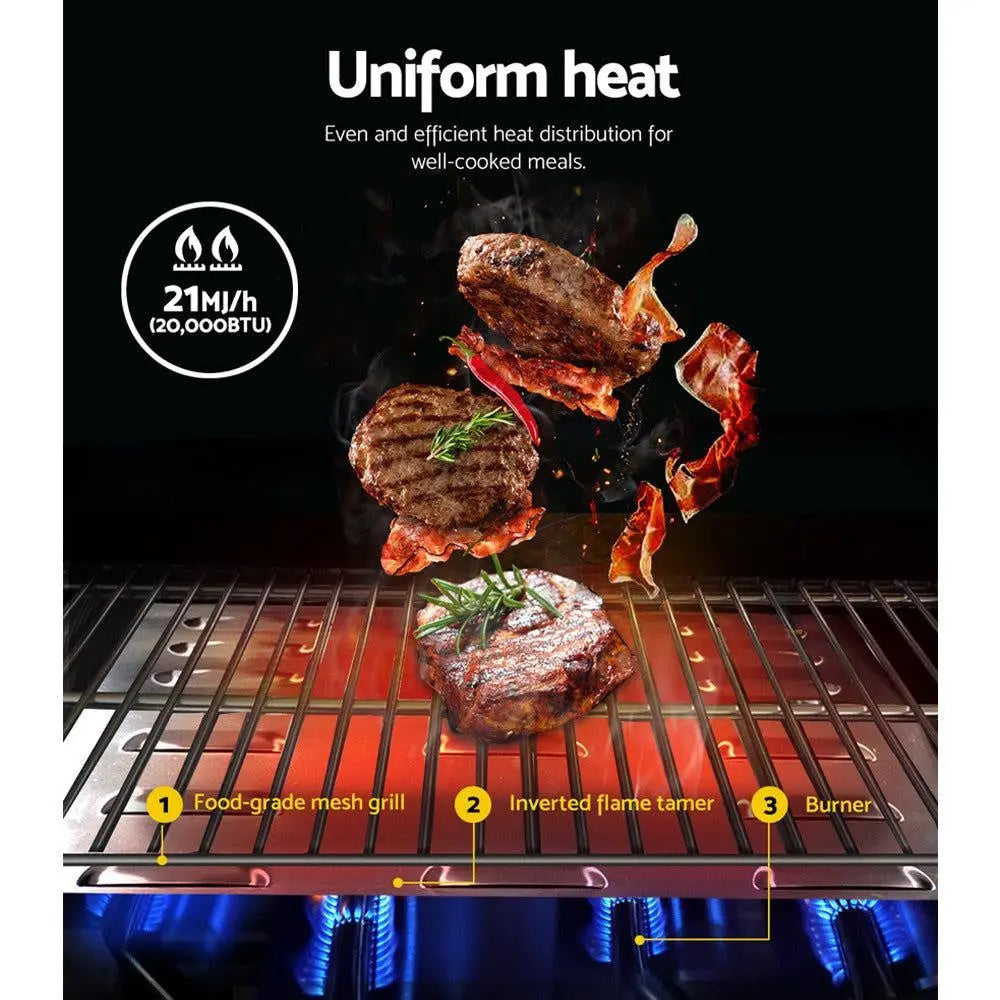 Grillz Portable Gas BBQ LPG Oven Camping Cooker Grill 2 Burners Stove Outdoor Deals499