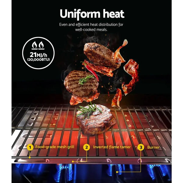 Grillz Portable Gas BBQ LPG Oven Camping Cooker Grill 2 Burners Stove Outdoor Deals499