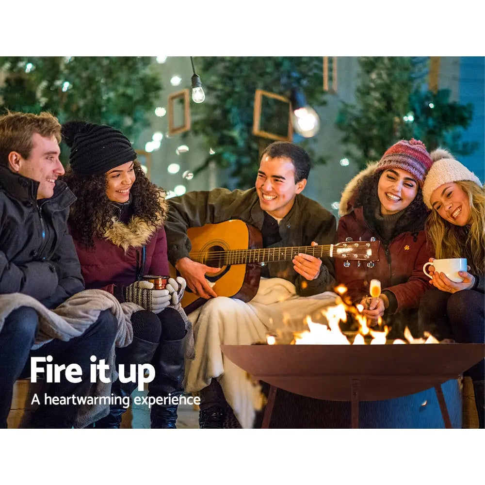 Grillz Rustic Fire Pit Heater Charcoal Iron Bowl Outdoor Patio Wood Fireplace 60CM from Deals499 at Deals499