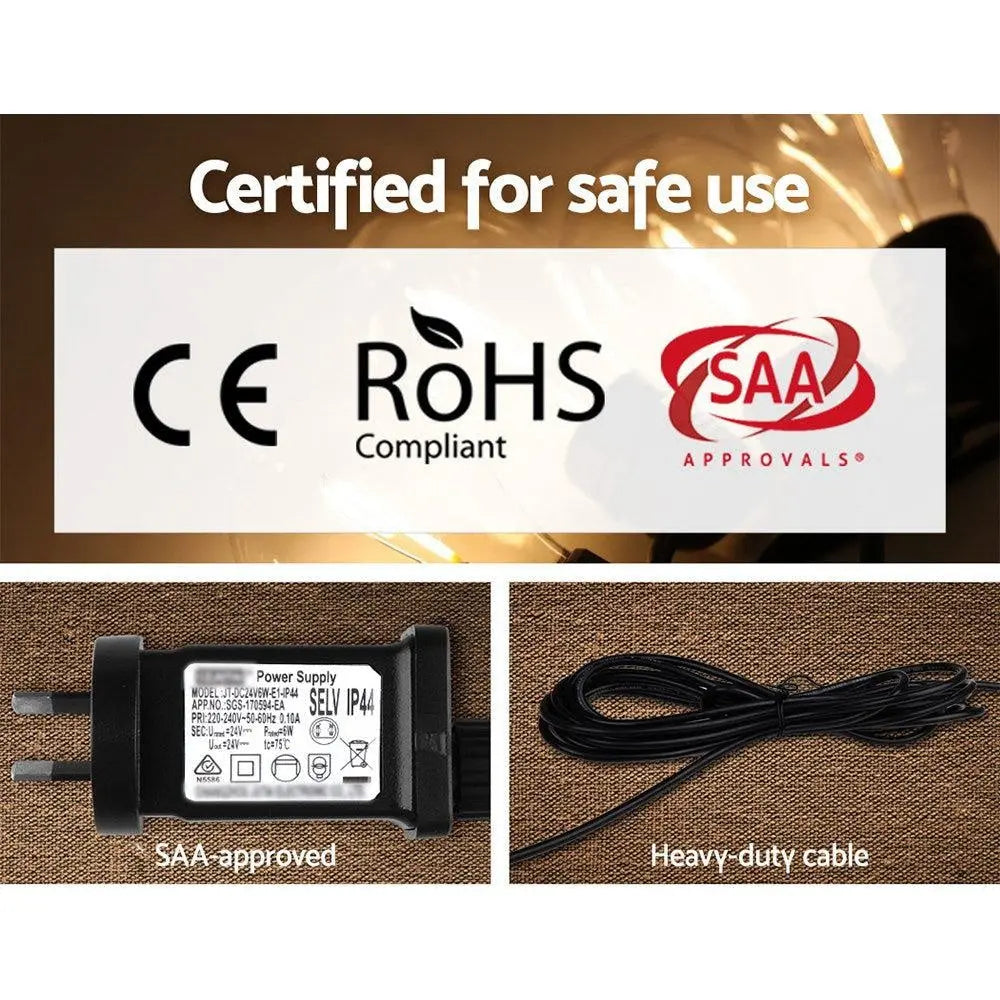 Jingle Jollys 41m LED Festoon String Lights 40 Bulbs Kits Wedding Party Christmas A19 Deals499