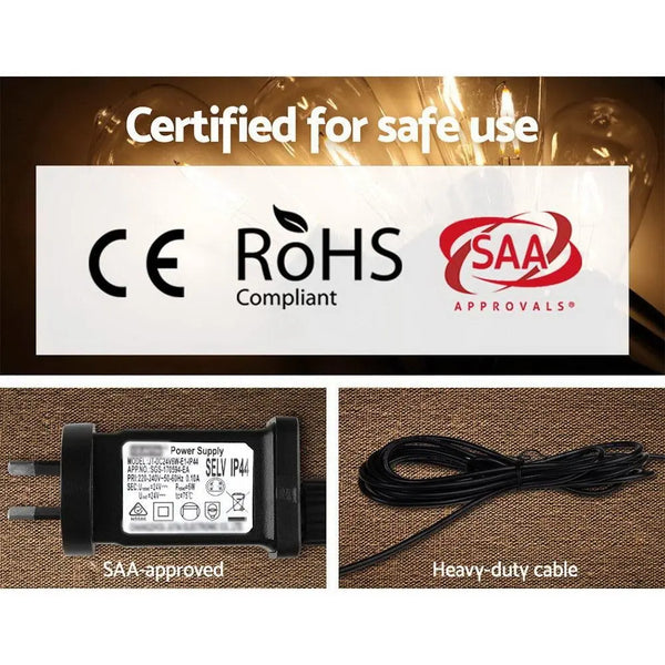 Jingle Jollys 41m LED Festoon String Lights 40 Bulbs Kits Wedding Party Christmas ST64 Deals499