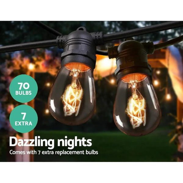 Jingle Jollys 65m Festoon String Lights Christmas Bulbs Party Wedding Garden Party Deals499