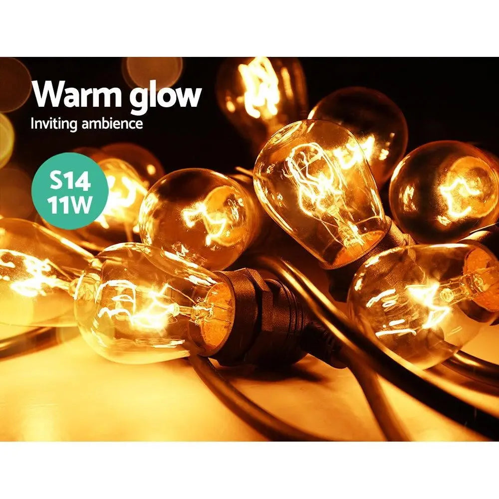 Jingle Jollys 65m Festoon String Lights Christmas Bulbs Party Wedding Garden Party Deals499