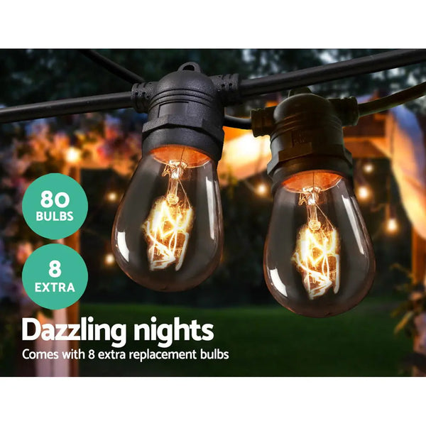 Jingle Jollys 74m Festoon String Lights Christmas Bulbs Party Wedding Garden Party Deals499
