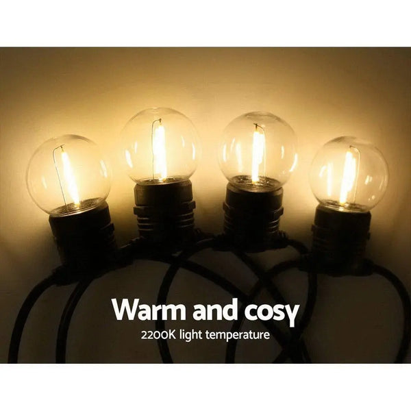 Jingle Jollys 77m LED Festoon String Lights Outdoor Decor Wedding Party Home Deals499