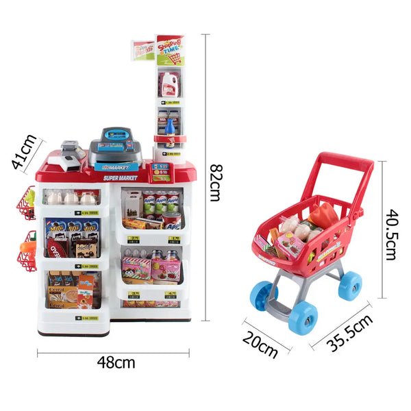 Keezi 24 Piece Kids Super Market Toy Set - Red & White Deals499