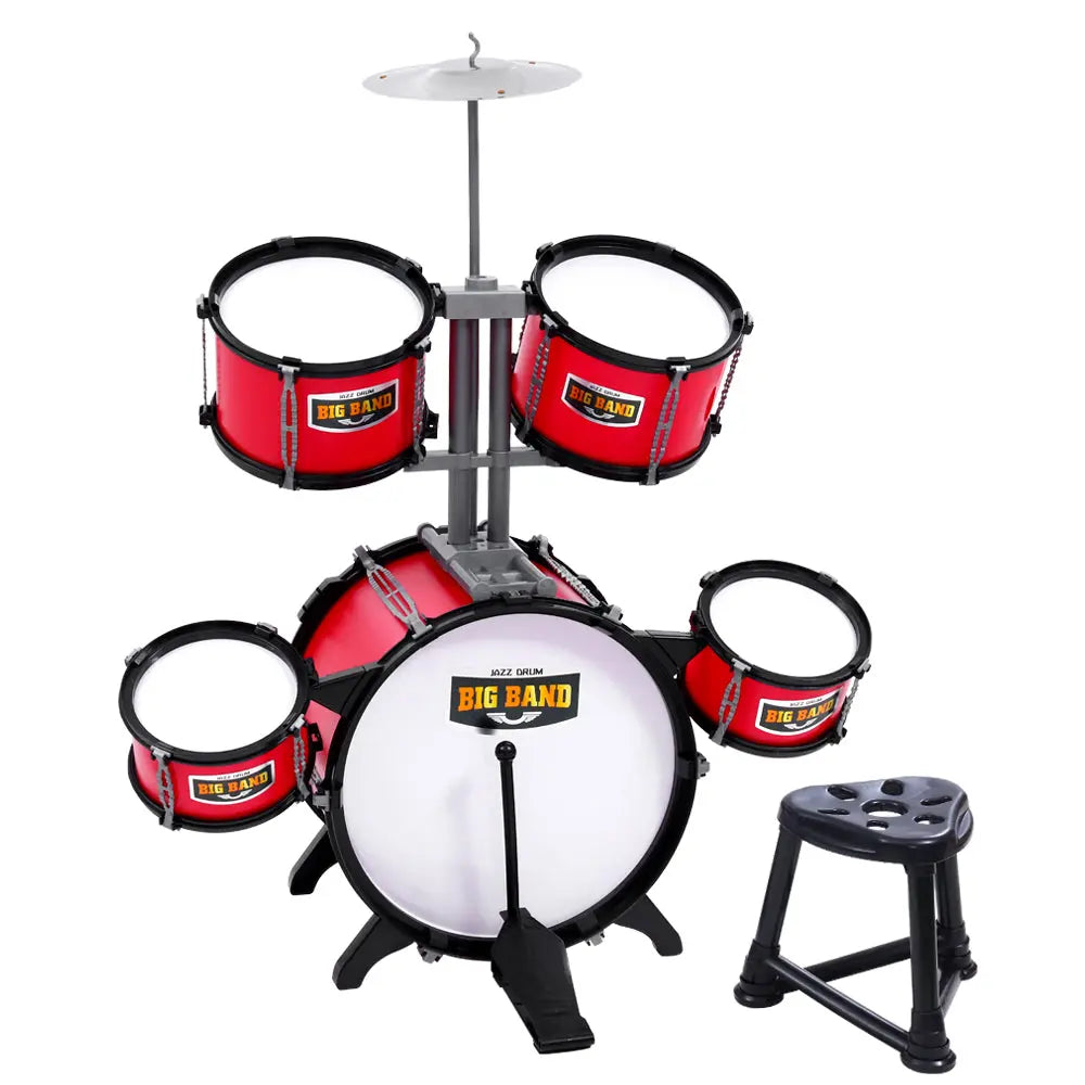 Keezi Kids 7 Drum Set Junior Drums Kit Musical Play Toys Childrens Mini Big Band Deals499