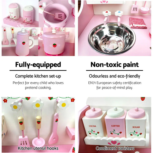 Keezi Kids Kitchen Play Set - Pink Deals499