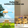 Keezi Kids Outdoor Table and Chairs Picnic Bench Seat Umbrella Children Wooden Deals499