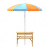 Keezi Kids Outdoor Table and Chairs Picnic Bench Set Umbrella Water Sand Pit Box Deals499