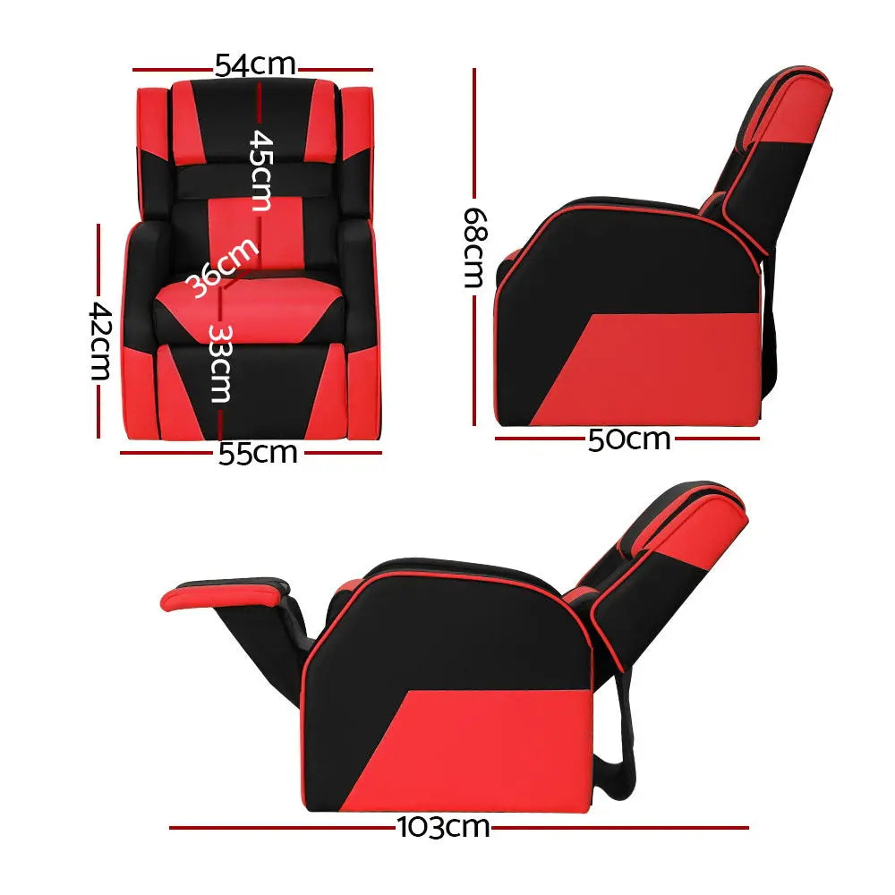 Keezi Kids Recliner Chair PU Leather Gaming Sofa Lounge Couch Children Armchair Deals499