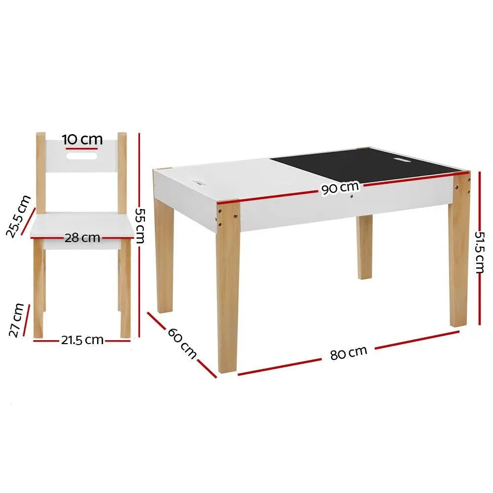 Keezi Kids Table and Chair Set Activity Chalkboard Toys Storage Desk Drawing Deals499