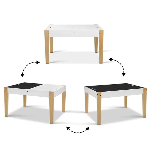 Keezi Kids Table and Chair Set Activity Chalkboard Toys Storage Desk Drawing Deals499