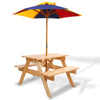 Keezi Kids Wooden Picnic Table Set with Umbrella Deals499