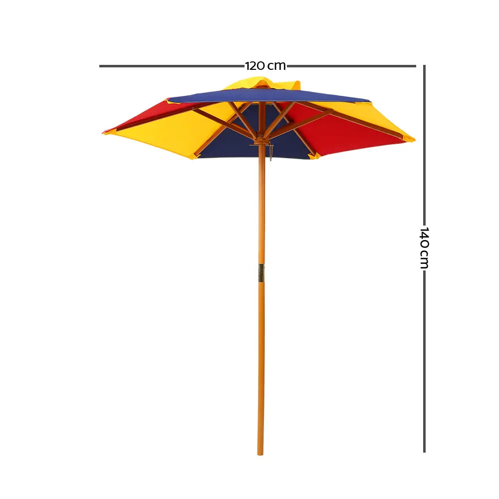 Keezi Kids Wooden Picnic Table Set with Umbrella Deals499