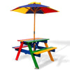 Keezi Kids Wooden Picnic Table Set with Umbrella Deals499