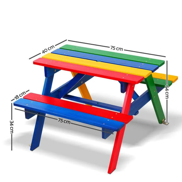 Keezi Kids Wooden Picnic Table Set with Umbrella Deals499