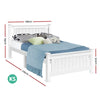 King Single Wooden Bed Frame - White Deals499