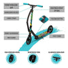 Lascoota Pulse Kick Push Commuter Scooter Teen Adult Graphic Black from Deals499 at Deals499