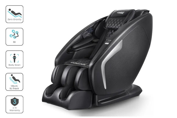 Livemor 3D Electric Massage Chair Shiatsu Kneading Massager Zero Gravity Large Black Deals499