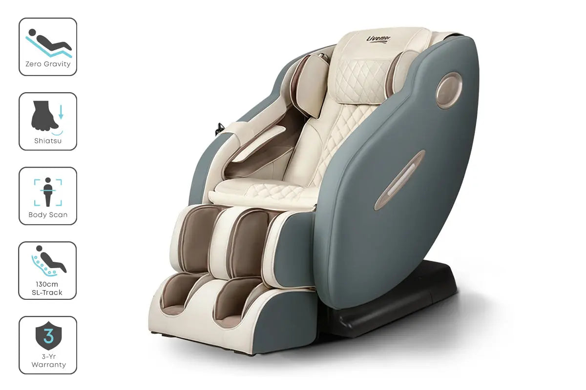 Livemor Electric Massage Chair Recliner SL Track Shiatsu Heat Back Massager Deals499