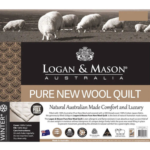 Logan and Mason 500GSM Pure Wool Premium Quality Quilt Queen from Deals499 at Deals499