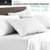 Logan and Mason Soft Brushed Cotton Flannelette Sheet Set White 40cm Wall Queen from Deals499 at Deals499