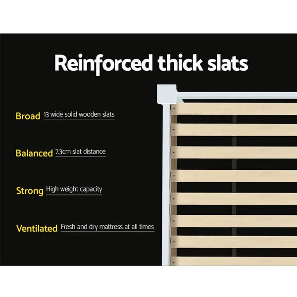 Metal Bed Frame King Single Size Platform Foundation Mattress Base Leo Black Deals499